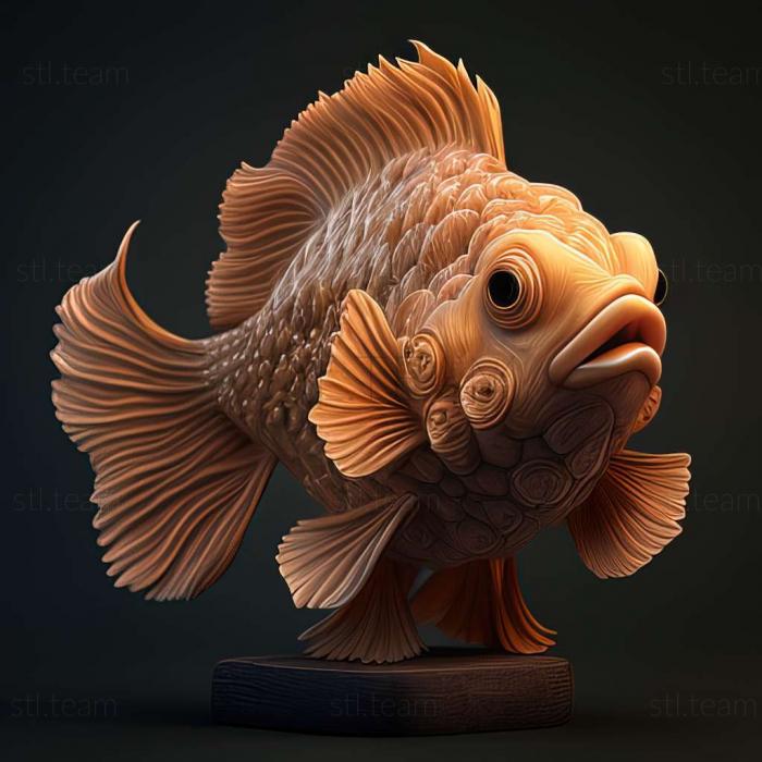 3D model Lion  headed ranchu fish (STL)